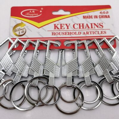 سرکلیدی استیل و حلقه سر نیم هلال خط دار 10 عددی