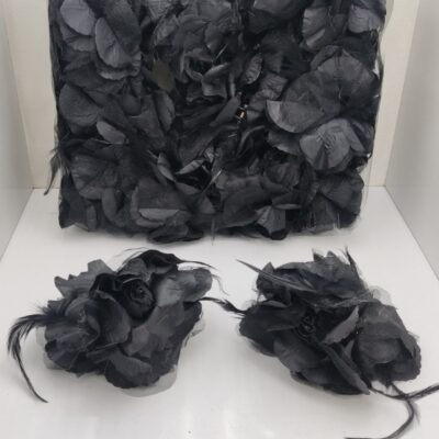 کلیپس گل پارچه ای مشکی