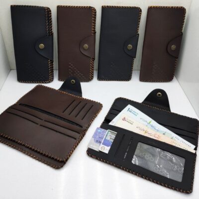 کیف کتابی بلند دور دوخت دکمه دار