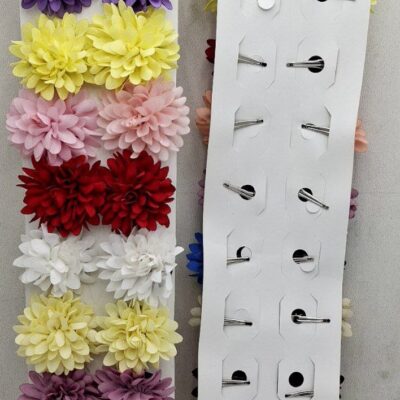 گیر انبری گل داوودی پارچه ای (١٠ جفتی)