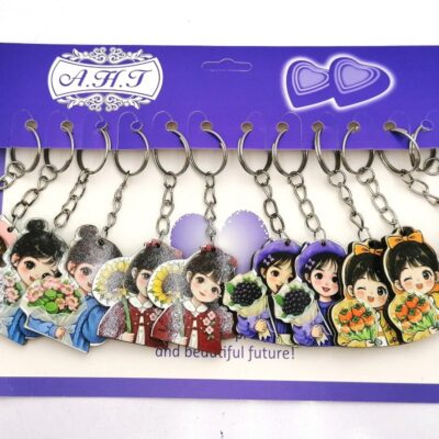 سرکلیدی دختر چوبی کیوت/دورو (12 عددی)