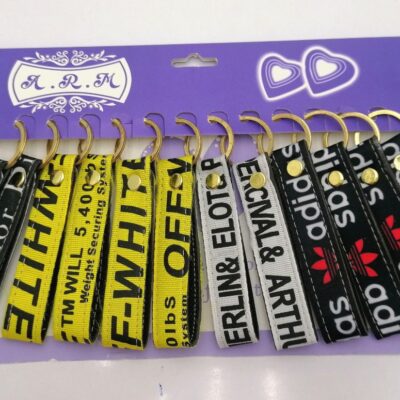 سرکلیدی فوم تک حلقه روکش پارچه مارک (12 عددی)