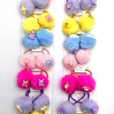 کش مو دو توپ پولیشی عروسک دار 752 (10 جفتی )