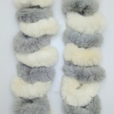 کش مو دونات سفید طوسی (10عددی)