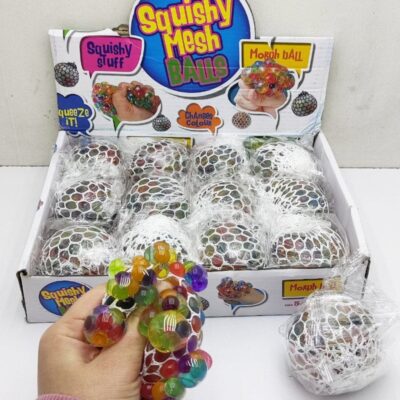 میشی بال هفت رنگ تور سفید(12 عددی)