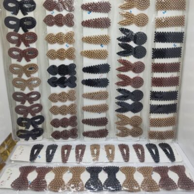 تق تق مرواریدی کرم و قهوه ای(10 عددی)