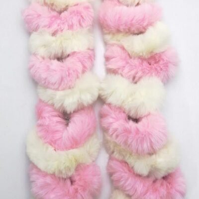 کش مو پولیشی طرح دونات سفید صورتی (10 عددی)