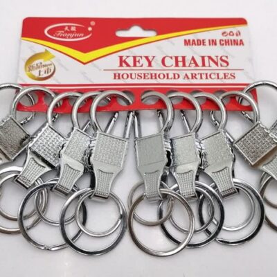 سرکلیدی استیل 2 دوحلقه نیم گرد مربعی( 10 عددی)