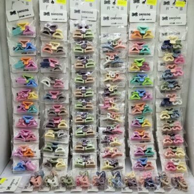 کلیپس رنگی و کاراملی کارتی (10بسته 3 عددی)