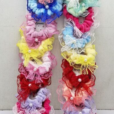 کش مو مخمل توری (10 عددی)