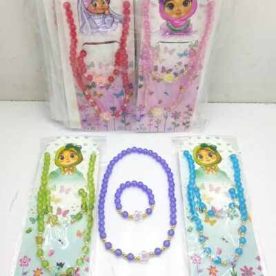 سرویس 2 تیکه دستبند و گردنبند مهره کریستالی کارتی(12عددی)