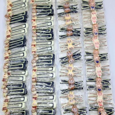 انبری ضربدری و مستطیل کرم و مشکی لبوبو(10 جفتی)